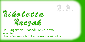 nikoletta maczak business card