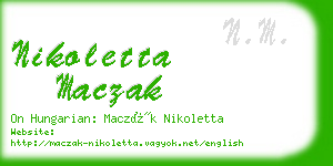 nikoletta maczak business card